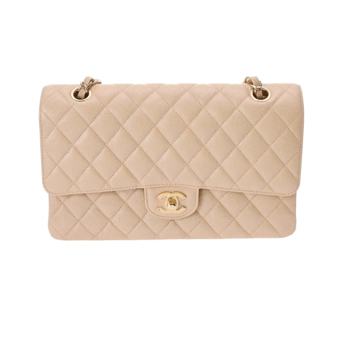 CHANEL W FLAP W CHAIN SHOULDER MATRASSE CAVIAR SKIN SHOULDER BAG (1 of 8)