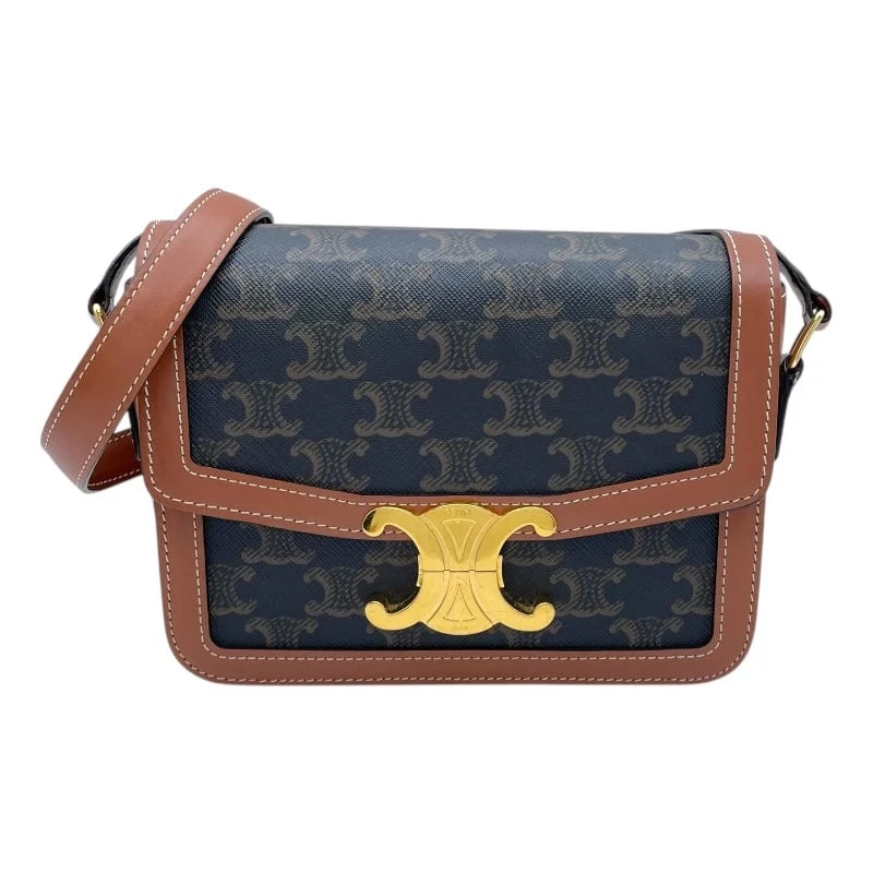 CELINE TEEN TRIOMPHE BAG TAN TRIOMPHE CANVAS/CALF HANDBAG (1 of 9)