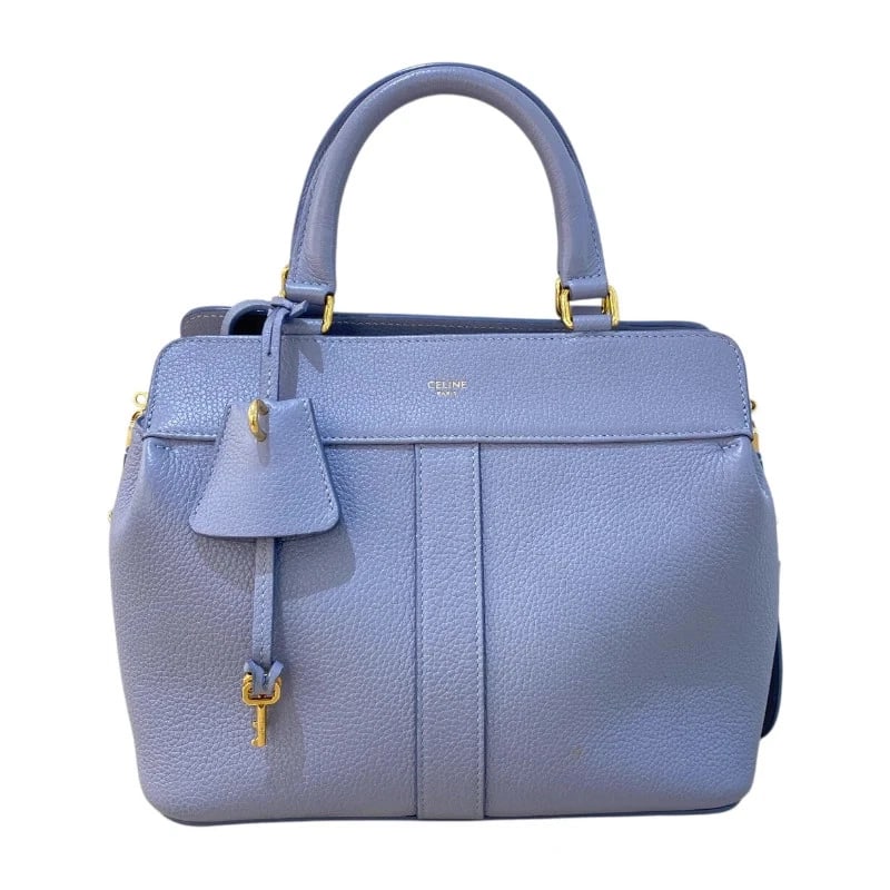 CELINE SMALL CABAS DE FRANCE BLUE CALFSKIN TOTE HANDBAG (1 of 12)