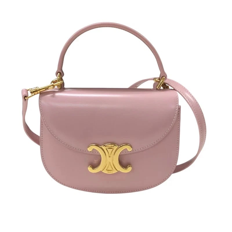 CELINE MINI BESACE CUIR PETAL GHW SHINY CALF HANDBAG: CELINE Mini Besace Cuir Petal GHW Shiny Calf Handbag Brand: CELINE Type: Handbag Material: Shiny Calfskin Color: Petal/GD Hardware Size: W: 13cm / H: 12cm / D: 3cm Accessories: None Access