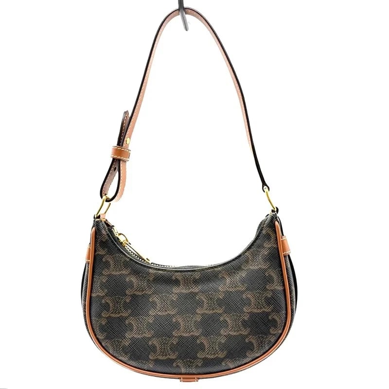 CELINE MINI AVA TAN GHW CANVAS/CALF HANDBAG: CELINE Mini Ava Tan GHW Canvas/Calf Handbag Brand: CELINE Type: Handbag Material: Canvas/Calfskin Color: Tan/GD Hardware Size: W: 17cm / H: 11.5cm / D: 5cm / Shoulder: 33-35cm Accessories: None