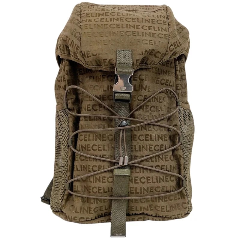 CELINE MEDIUM TRACKING BACKPACK KHAKI NYLO HANDBAG (1 of 8)