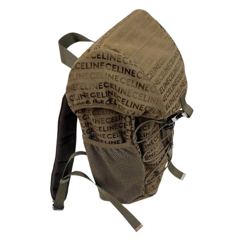 CELINE MEDIUM TRACKING BACKPACK KHAKI NYLO HANDBAG - 5
