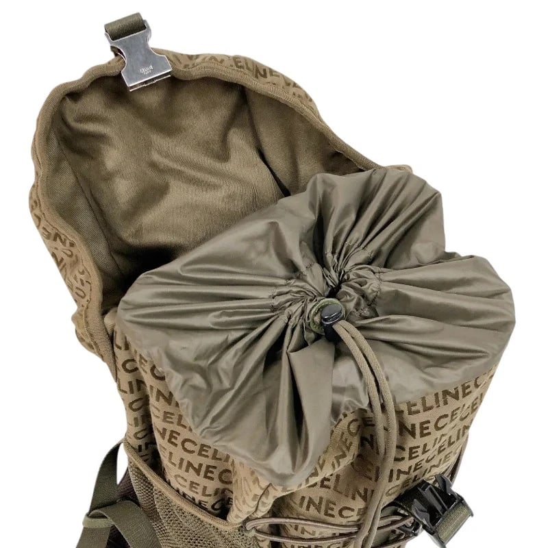 CELINE MEDIUM TRACKING BACKPACK KHAKI NYLO HANDBAG - 6