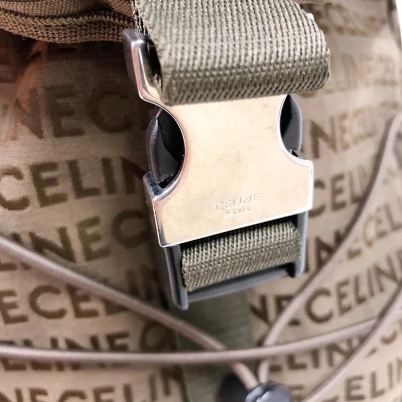 CELINE MEDIUM TRACKING BACKPACK KHAKI NYLO HANDBAG - 8