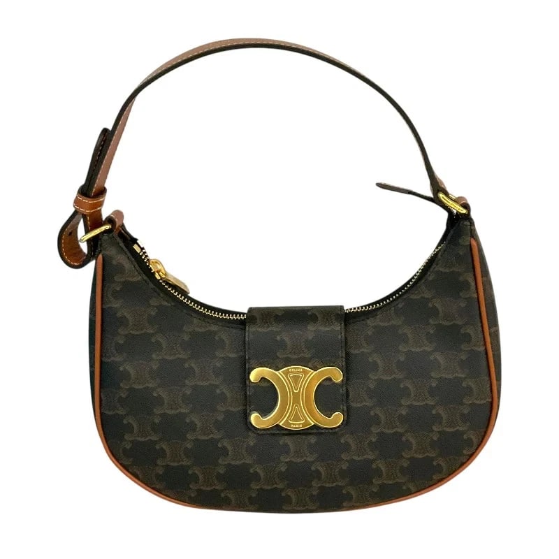 CELINE MEDIUM AVA BROWN TRIOMPHE CANVAS HANDBAG: CELINE Medium Ava Brown Triomphe Canvas Handbag Brand: CELINE Type: Handbag Material: Triomphe Canvas Color: Brown Size: W: 20cm / H: 12cm / D: 7cm Accessories: None Accessories Notice: When