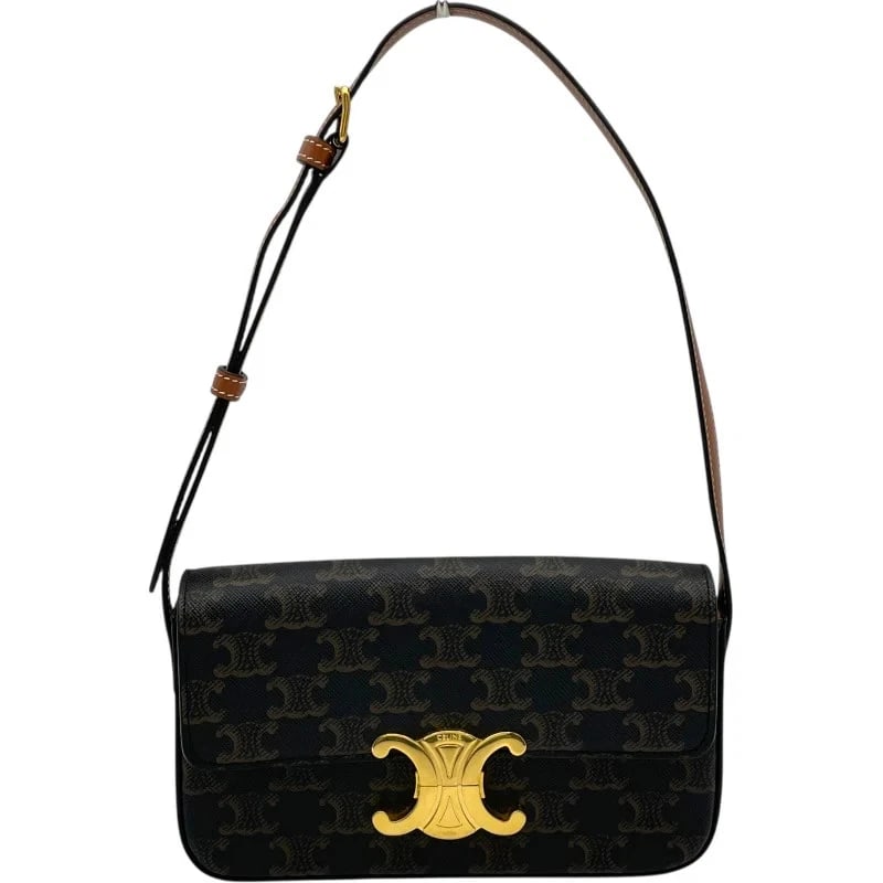 CELINE CLAUDE TAN TRIOMPHE CANVAS HANDBAG: CELINE Claude Tan Triomphe Canvas Handbag Brand: CELINE Type: Handbag Material: Triomphe Canvas Color: Tan Size: W: 20.5cm / H: 12cm / D: 4cm / Shoulder: 63.5cm Accessories: None Accessori