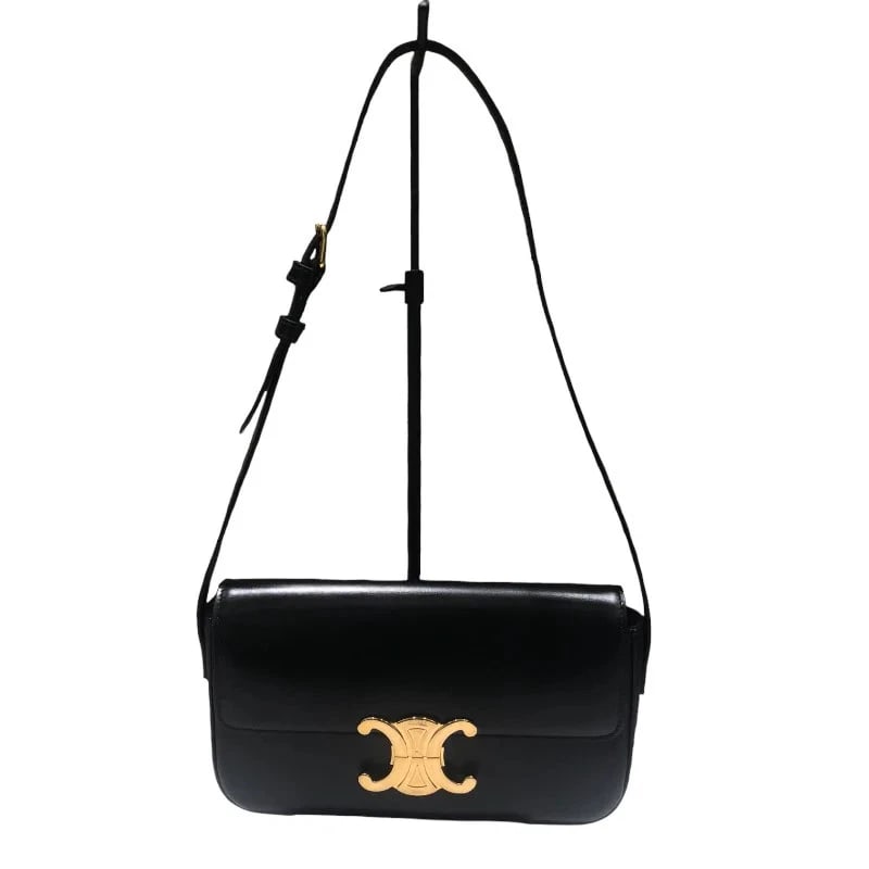 CELINE CLAUDE BLACK GHW SHINY CALF HANDBAG (1 of 8)
