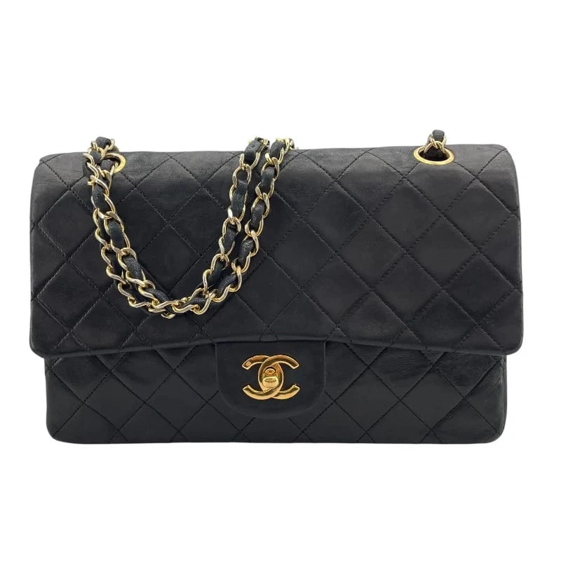 CHANEL MATELASSE SERIES BLACK GHW LAMBSKIN SHOULDER BAG HANDBAG (1 of 10)