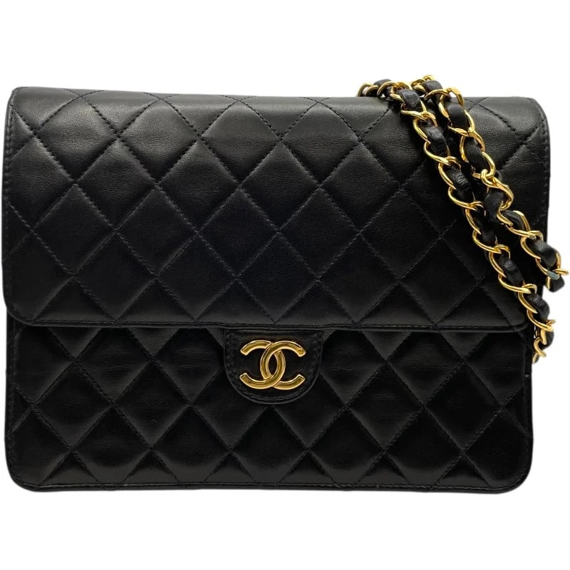 CHANEL VINTAGE SHOULDER BAG LAMBSKIN SHOULDER BAG HANDBAG: CHANEL Vintage Shoulder Bag Lambskin Shoulder Bag Handbag Brand: CHANEL Type: Handbag Material: Lambskin Color: Black GD Hardware Size: W: 22cm / H: 18cm / D: 4cm / Shoulder: 89cm Accessories: No