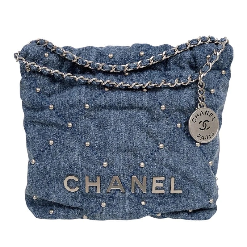 CHANEL MINI BLUE SHW DENIM SHOULDER BAG HANDBAG (1 of 11)