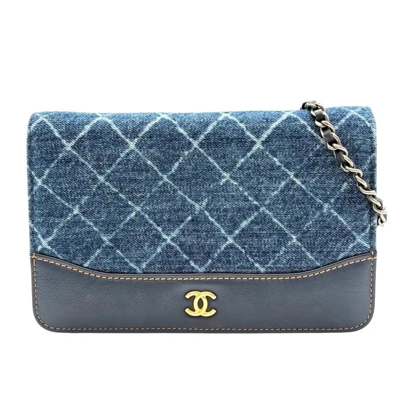 CHANEL GABRIELLE DE BLUE GHW DENIM/CALF LEATHER SHOULDER BAG HANDBAG (1 of 5)