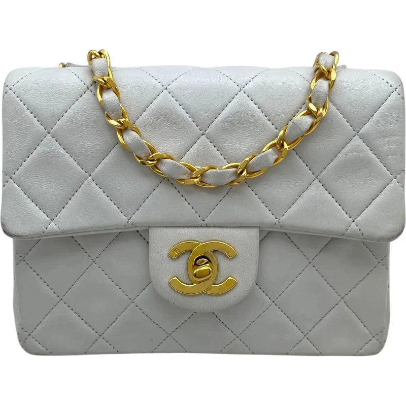 CHANEL MINI MATELASSÉ SERIES WHITE SHOULDER BAG HANDBAG (1 of 7)