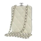 CHANEL COCO MARK CLUTCH SHOULDER BAG WHITE W/SEAL CHAIN SHOULDER BAG: CHANEL Coco Mark Clutch Shoulder Bag White w/seal Chain Shoulder Bag Brand: Chanel Type: Chain Shoulder Bag Material: Leather Color: White Size: W:10cm / H:13cm / D:4cm Accessories: None A