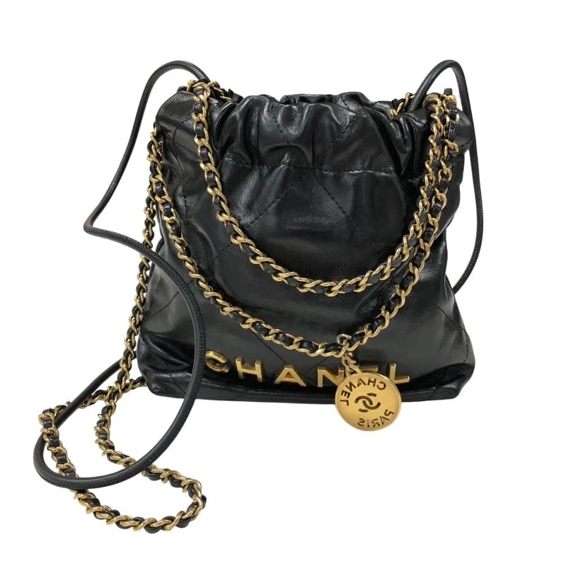CHANEL MINI BAG BLAC CALFSKIN SHOULDER BAG HANDBAG: CHANEL Mini Bag Blac Calfskin Shoulder Bag Handbag Brand: CHANEL Type: Handbag Material: Shiny Calfskin Color: Black/GD Hardware Size: W: 20cm / H: 20cm / D: 6cm / Shoulder: 120cm Accessories: No