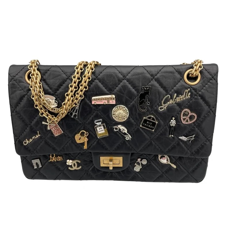 CHANEL CHAIN SHOULDER BAG BLACK GHW CALF LEATHER HANDBAG: CHANEL Chain Shoulder Bag Black GHW Calf Leather Handbag Brand: CHANEL Type: Handbag Material: Calf Color: Black GD Hardware Size: W: 27.5cm / H: 18cm / D: 8cm Accessories: None Accessorie