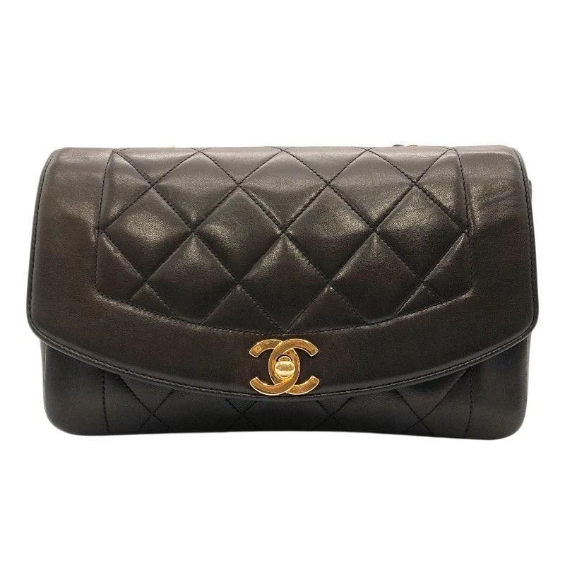 CHANEL DIANA BLACK×GHW CALFSKIN SHOULDER BAG HANDBAG (1 of 10)