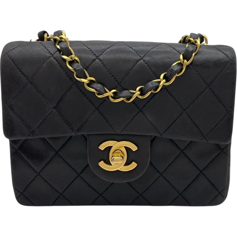 CHANEL MINI MATELASSE SERIES BLACK GHW LAMBSKIN SHOULDER BAG HANDBAG (1 of 9)