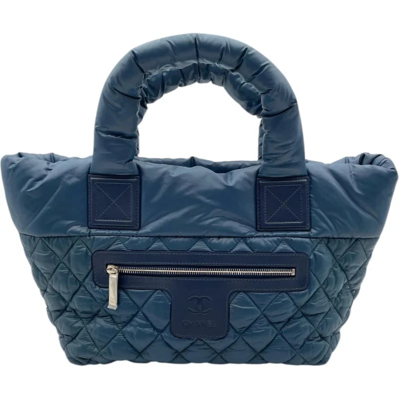 CHANEL COCO COCOON TOTE BLUE SHW NYLON HANDBAG (1 of 8)