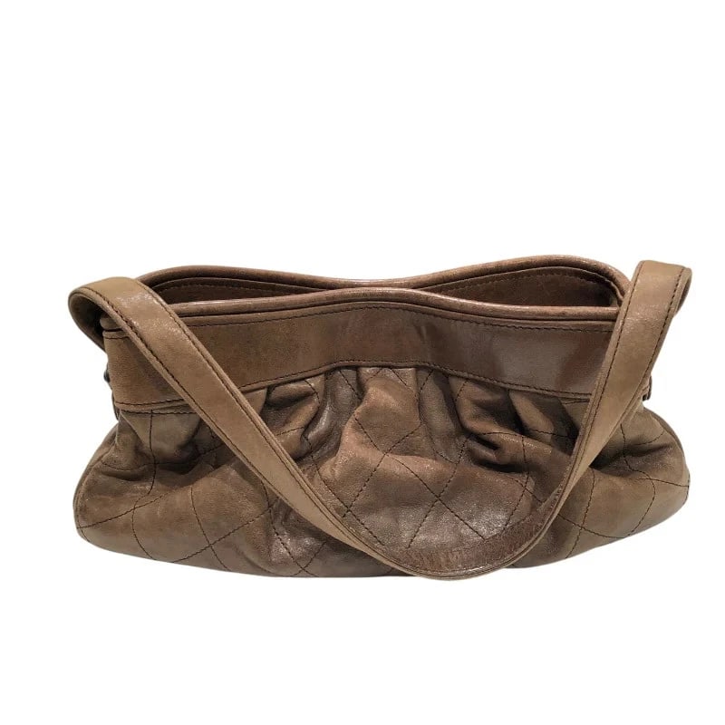 CHANEL MATELASSE ONE SHOULDER BROWN LAMBSKIN HANDBAG (1 of 10)