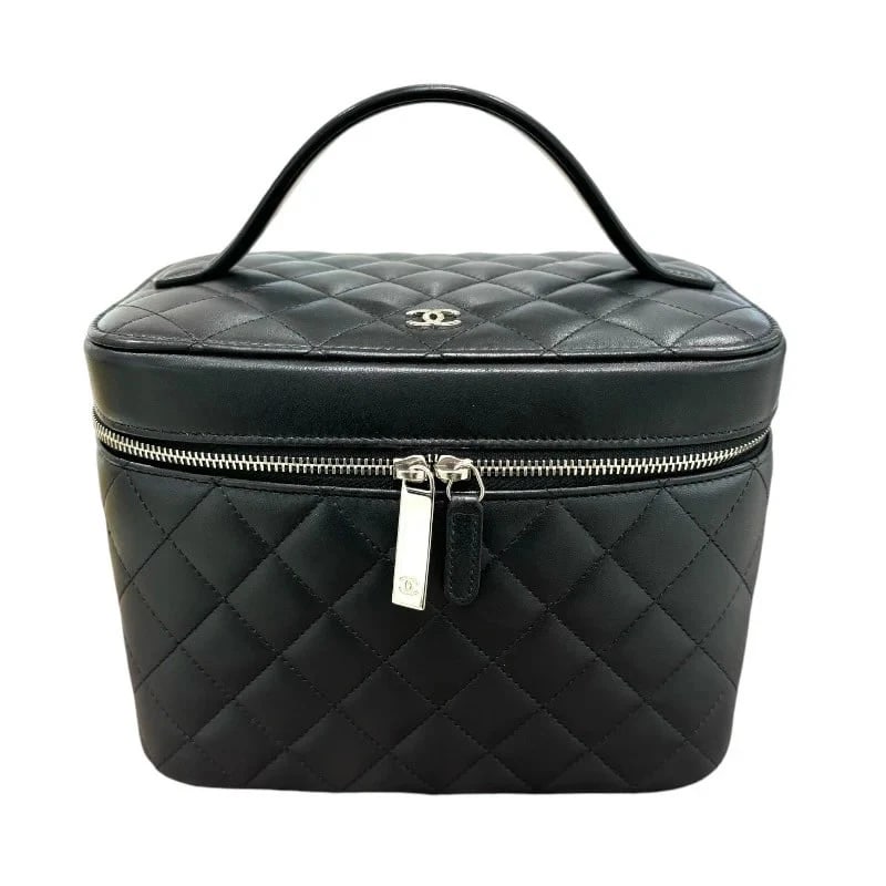CHANEL VANITY BLACK SHW LAMBSKIN HANDBAG (1 of 10)