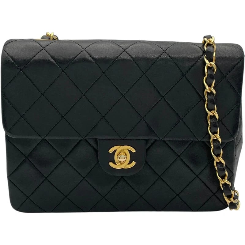 CHANEL MINI MATELASSE SERIES BLACK GHW LAMBSKIN SHOULDER BAG HANDBAG: CHANEL Mini Matelasse Series Black GHW Lambskin Shoulder Bag Handbag Brand: CHANEL Type: Handbag Material: Rum Color: Black GD Hardware Size: W: 20cm / H: 15.5cm / D: 6cm / Shoulder: 106cm Access