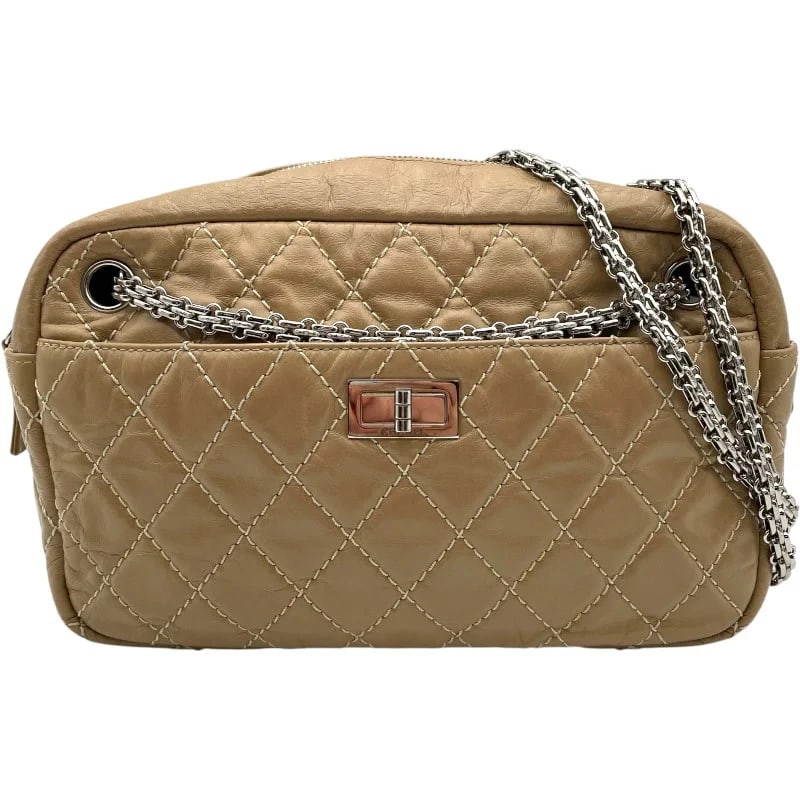 CHANEL CHAIN SERIES BEIGE SHW AGED CALF HANDBAG (1 of 10)