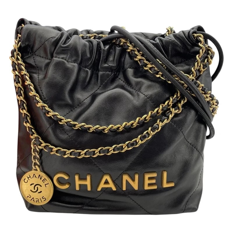 CHANEL MINI BLACK GHW SHINY CALF SHOULDER BAG HANDBAG (1 of 5)