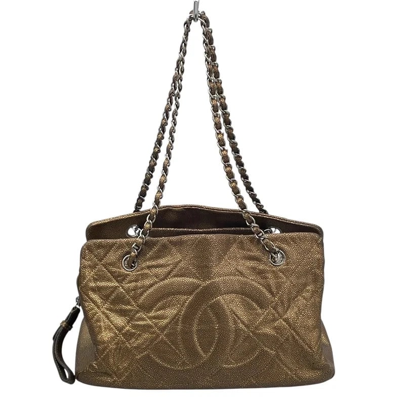 CHANEL COCO MARK CHAIN TOTE BRONZE CAVIAR HANDBAG (1 of 11)