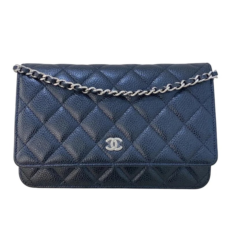 CHANEL MATELASSÉ SERIES BLACK SHW CAVIAR CHAIN WALLET HANDBAG: CHANEL Matelassé Series Black SHW Caviar Chain Wallet Handbag Brand: CHANEL Type: Handbag Material: Caviar Color: Black SV Hardware Size: W: 19cm / H: 13cm / D: 4cm / Shoulder: 126cm 
