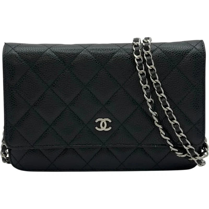 CHANEL MATELASSE CHAIN WALLE SERIES BLACK SHW CAVIAR HANDBAG (1 of 8)