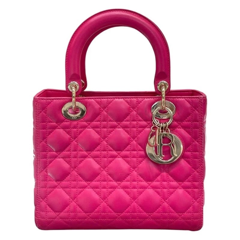CHRISTIAN DIOR LADY DIOR MEDIUM PINK GHW HANDBAG (1 of 7)
