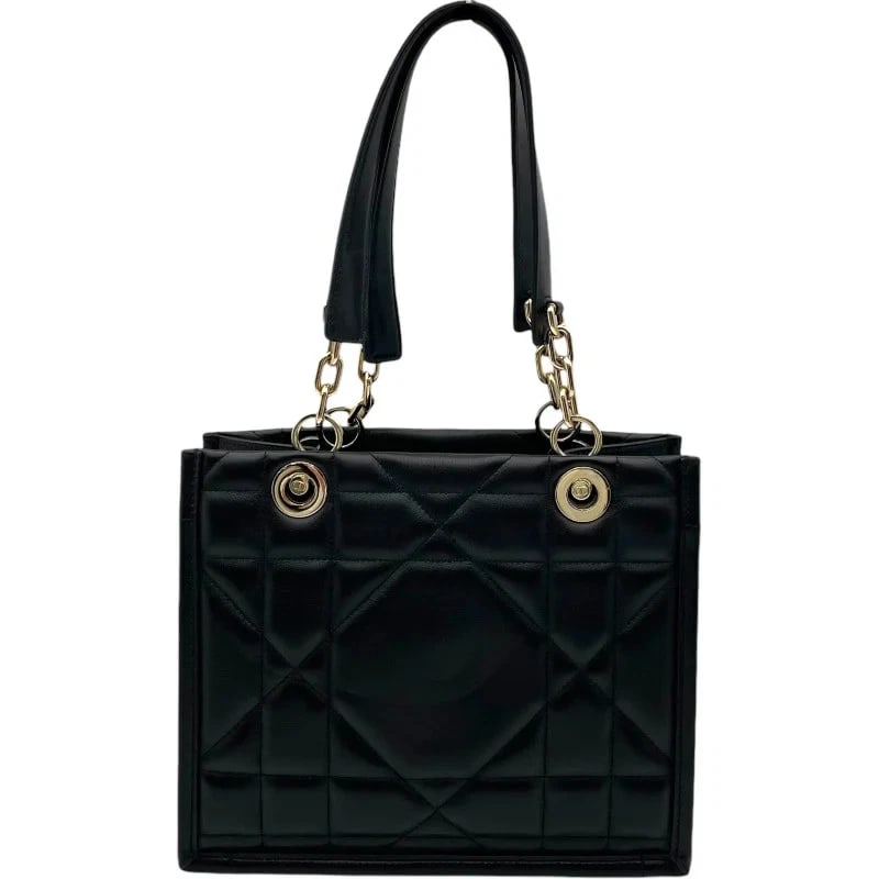 CHRISTIAN DIOR ESSENTIAL TOTE SMALL BLACK/ARCHI CANNAGE HANDBAG: Christian Dior Essential Tote Small Black/Archi Cannage Handbag Brand: CHRISTIAN DIOR Type: Handbag Material: Leather Color: Black/Arshikanage GD Hardware Size: W: 26.5cm / H: 22.5cm / D: 12cm Ac