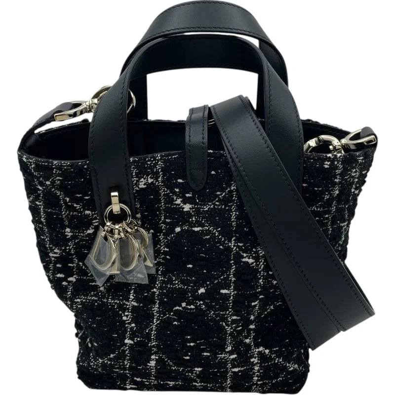 CHRISTIAN DIOR TOUJOURS VERTICAL NANO CANNAGE TWEED HANDBAG (1 of 9)