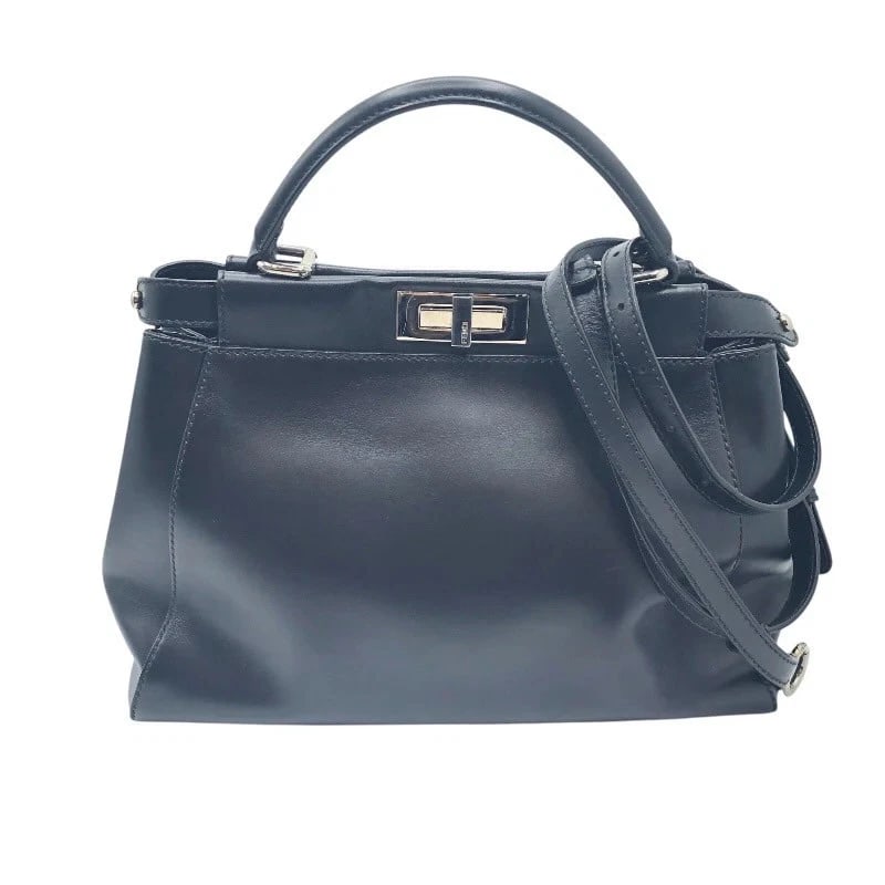 FENDI PEEKABOO BUGS REGULAR BLACK HANDBAG (1 of 10)