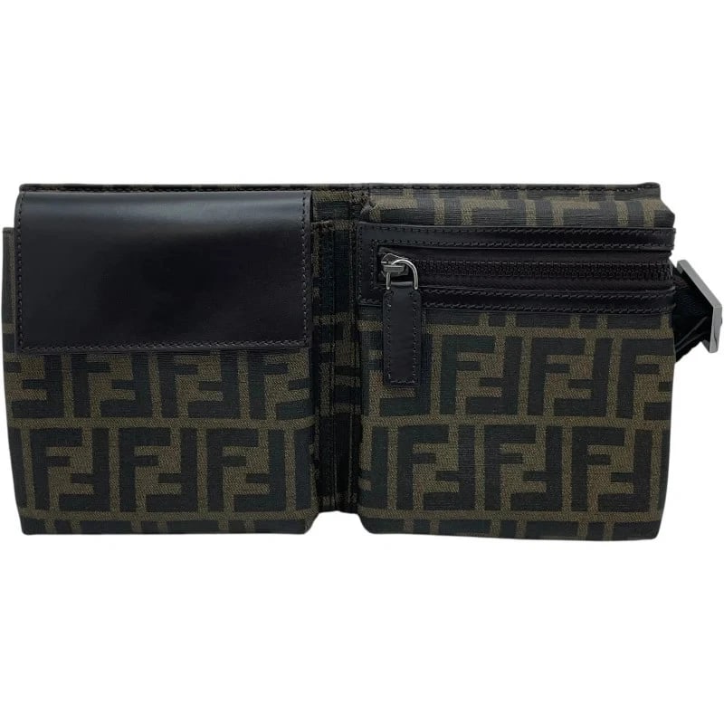 FENDI ZUCCA PATTERN BODY BAG KHAKI PVC BODY BAG HANDBAG: FENDI Zucca Pattern Body Bag Khaki PVC Body Bag Handbag Brand: FENDI Type: Handbag Material: Pvc Color: Khaki Size: W: 28.5cm / H: 16cm / D: 2cm Accessories: None Accessories Notice: When