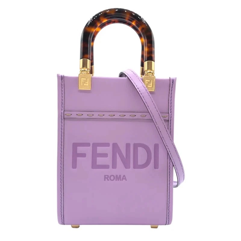 FENDI SUNSHINE SHOPPER MINI PURPLE HANDBAG: FENDI Sunshine Shopper Mini Purple Handbag Brand: FENDI Type: Handbag Material: Leather Color: purple Size: W: 13cm / H: 17cm / D: 6cm / Shoulder: 120-125cm Accessories: None Accessories N