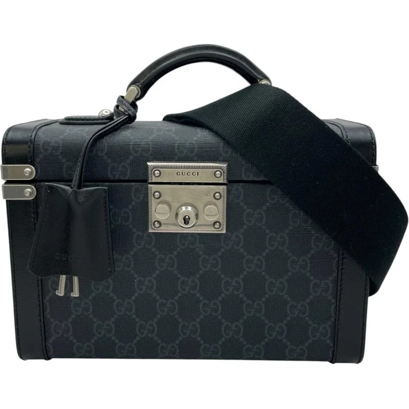 GUCCI GG SUPREME BEAUTY CASE BLACK GG SUPREME/LEATHER HANDBAG (1 of 7)