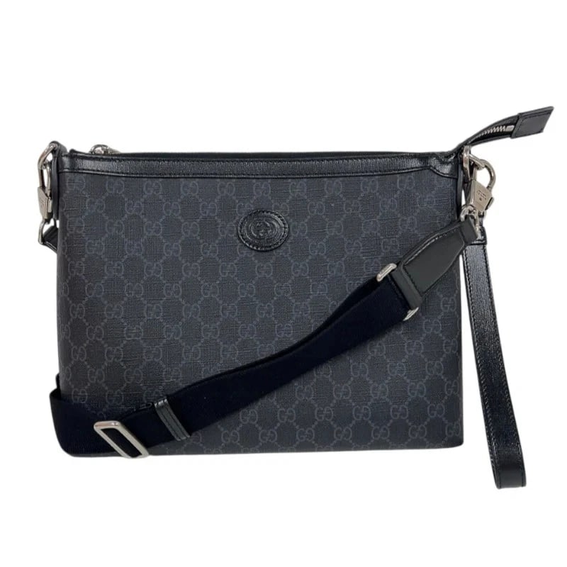 GUCCI INTERLOCKING G MESSENGER BAG BLACK HANDBAG (1 of 11)