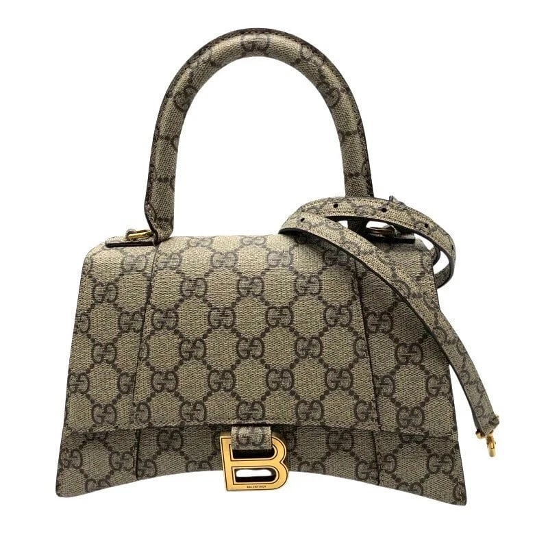 BALENCIAGA SMALL HOURGLASS GREY HANDBAG (1 of 9)