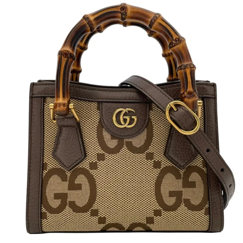 GUCCI DIANA MINI BROWN JUMBO GG TOTE HANDBAG (1 of 11)