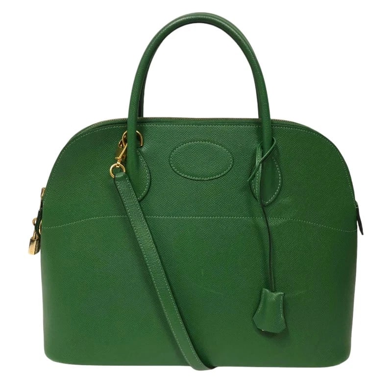 HERMES BOLIDE BAMBOO GHW IN COURCHEVEL LEATHER HANDBAG (1 of 12)