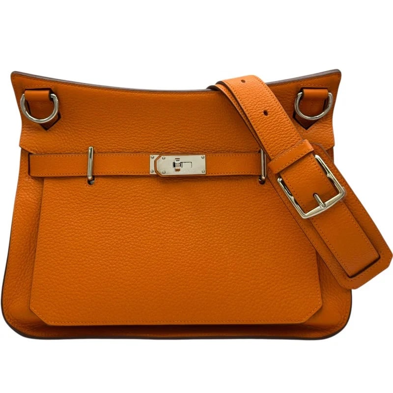 HERMES GYPSY STAMP ORANGE SHW CLEMENCE SHOULDER BAG HANDBAG: HERMES Gypsy Stamp Orange SHW Clemence Shoulder Bag Handbag Brand: HERMES Type: Handbag Material: Taurillon Color: Orange/SV Hardware Size: W: 34cm / H: 24.5cm / D: 14.5cm / Shoulder: 98-115cm Ac