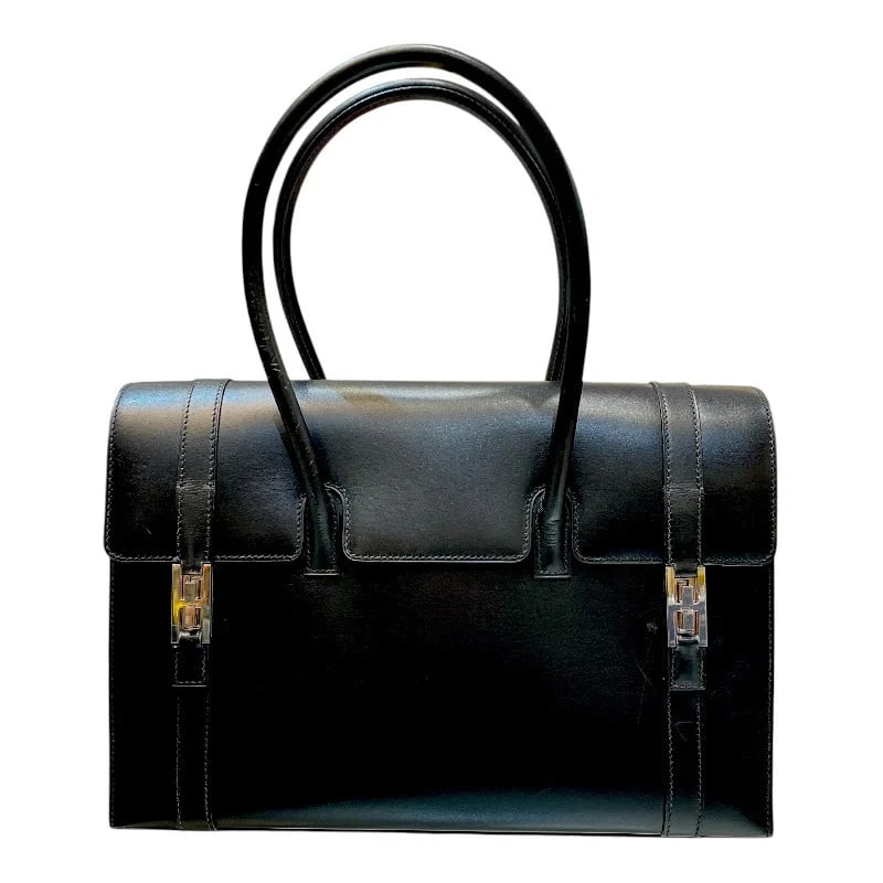 HERMES DRAG BLACK SHW BOX CALF HANDBAG HANDBAG (1 of 12)