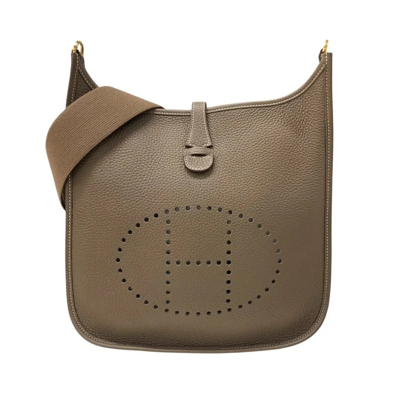 HERMES EVELYNE3PM B STAMP ETOUPE GHW SHOULDER BAG HANDBAG (1 of 7)
