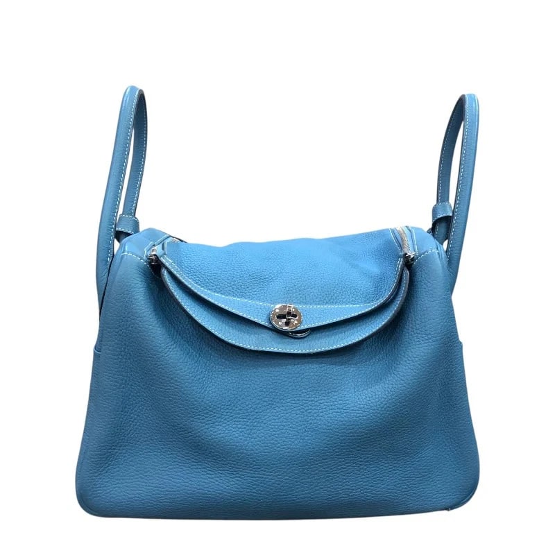 HERMES LINDY STAMP BLUE JEAN SHW SHOULDER BAG HANDBAG (1 of 7)