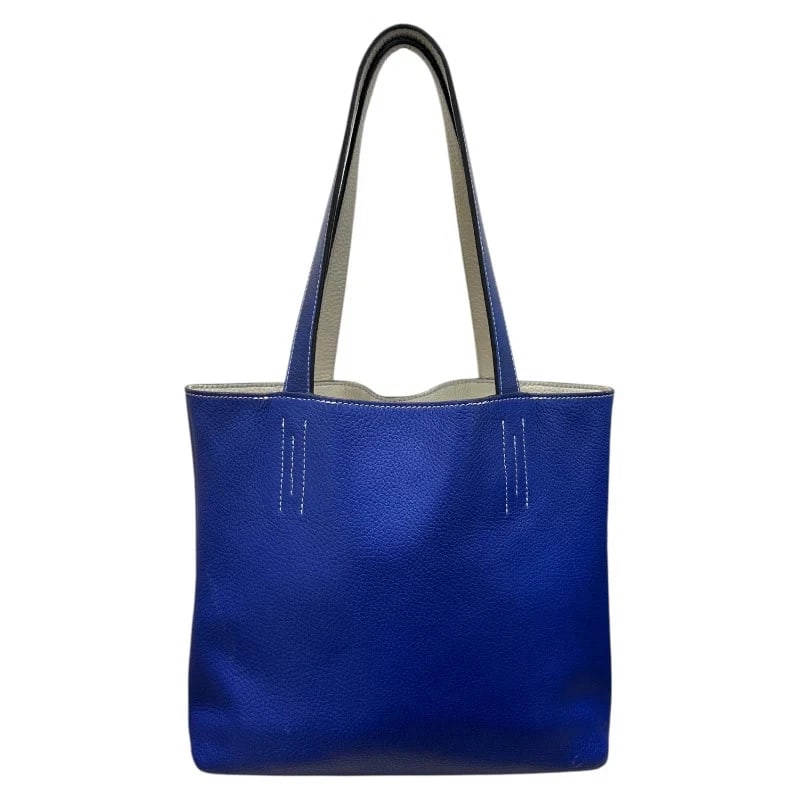 HERMES DOUBLE SENS 28 BLUE ELECTRIC/ETAIN TAURILLON LEATHER HANDBAG (1 of 12)