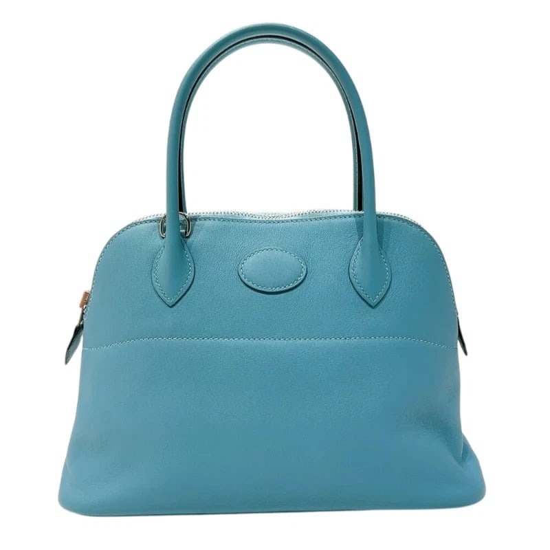 HERMES BOLIDE 27 X STAMP BLUE ATOLL HANDBAG (1 of 11)