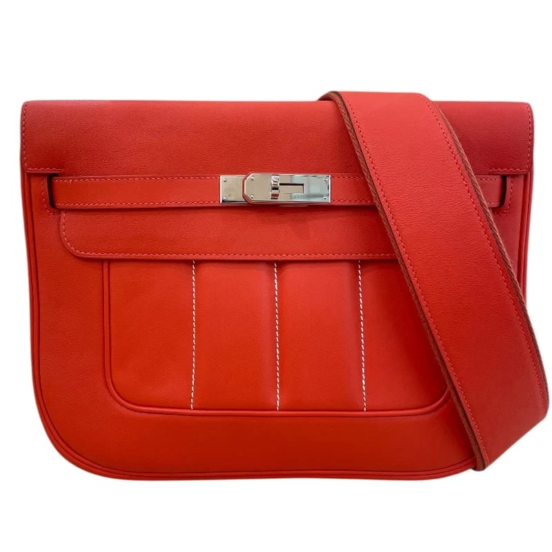 HERMES BERLINNE STAMP ROUGE PIVOINE SHW SHOULDER BAG HANDBAG (1 of 11)
