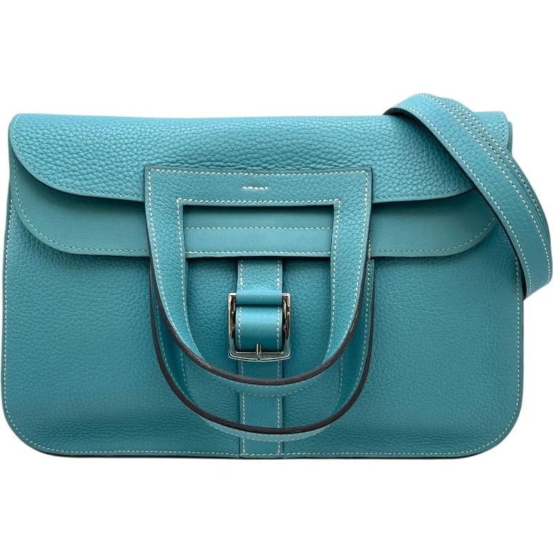 HERMES ARZANE BLUE ATOLL SHW CLEMENCE LEATHER SHOULDER BAG HANDBAG: HERMES Arzane Blue Atoll SHW Clemence Leather Shoulder Bag Handbag Brand: HERMES Type: Handbag Material: Taurillon Color: Blue Atoll SV Hardware Size: W: 31cm / H: 19cm / D: 8cm / Shoulder: 50-110